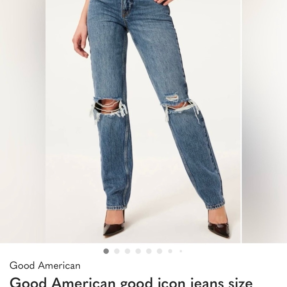 Good American good icon Distressed Straight leg jeans size 0 new with tags